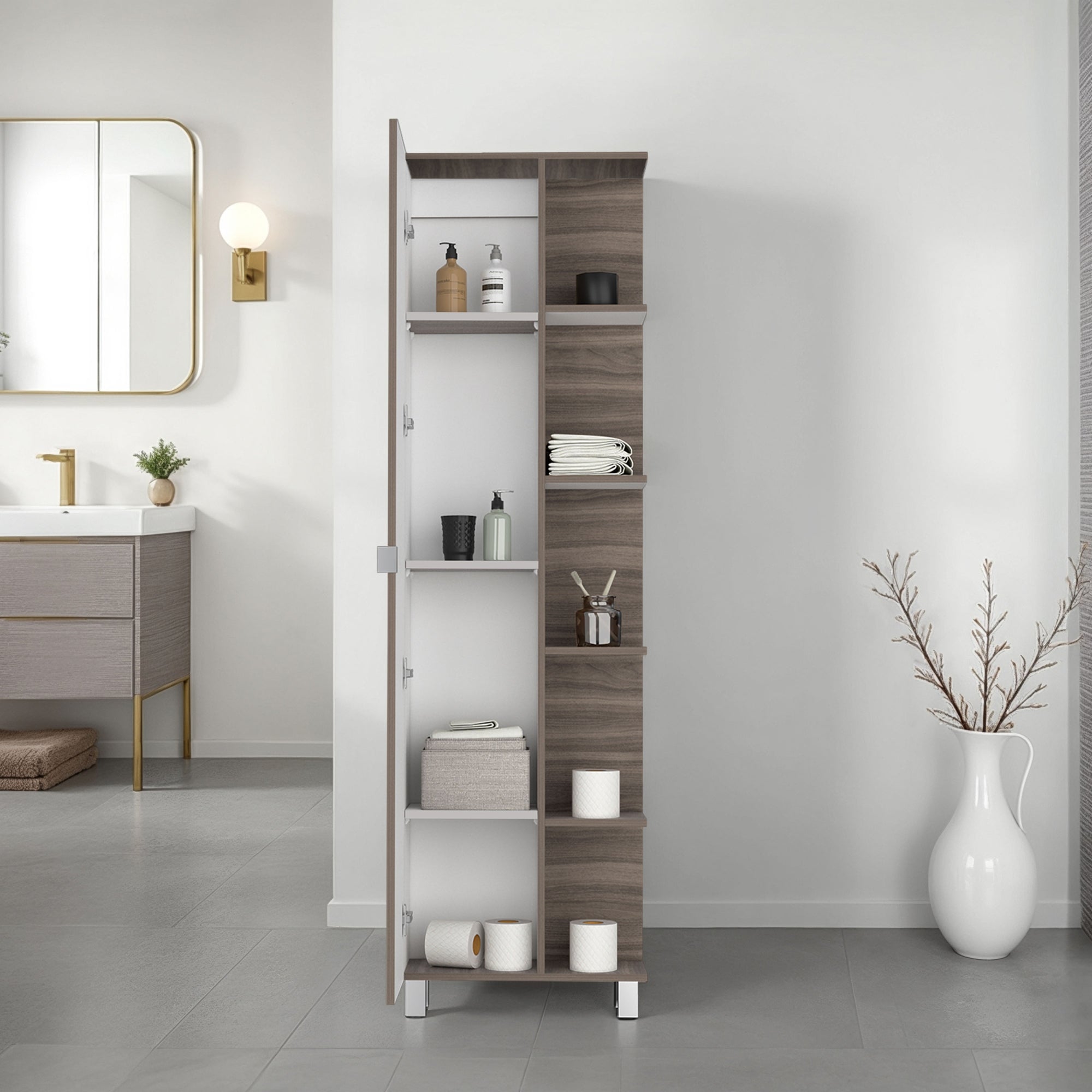 ESTANTE ALTO DE BAÑO 1 PUERTA BATH 178,0X51,2X21,5 CM - 6