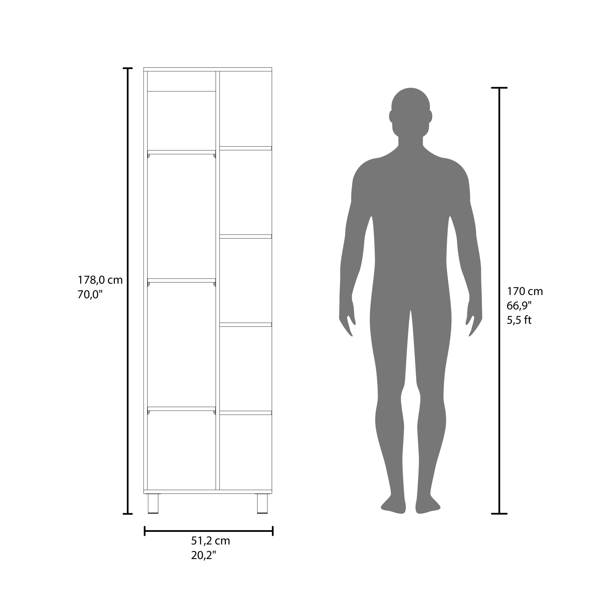 ESTANTE ALTO DE BAÑO 1 PUERTA BATH 178,0X51,2X21,5 CM - 8