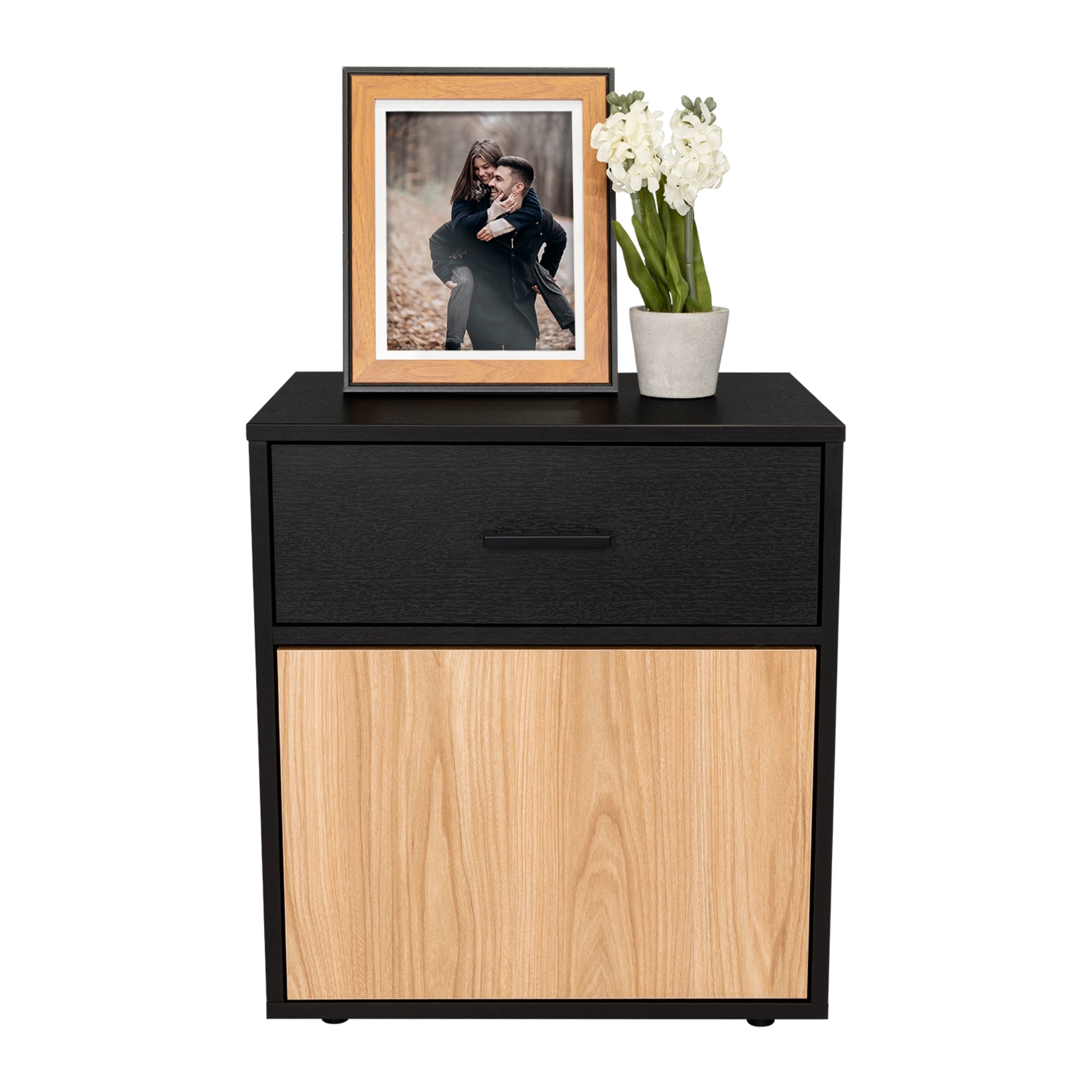 VELADOR 1 PUERTA 1 CAJON GRAYSON WENGUE Y FRESNO 55,0X50,0X37,6 CM - 3
