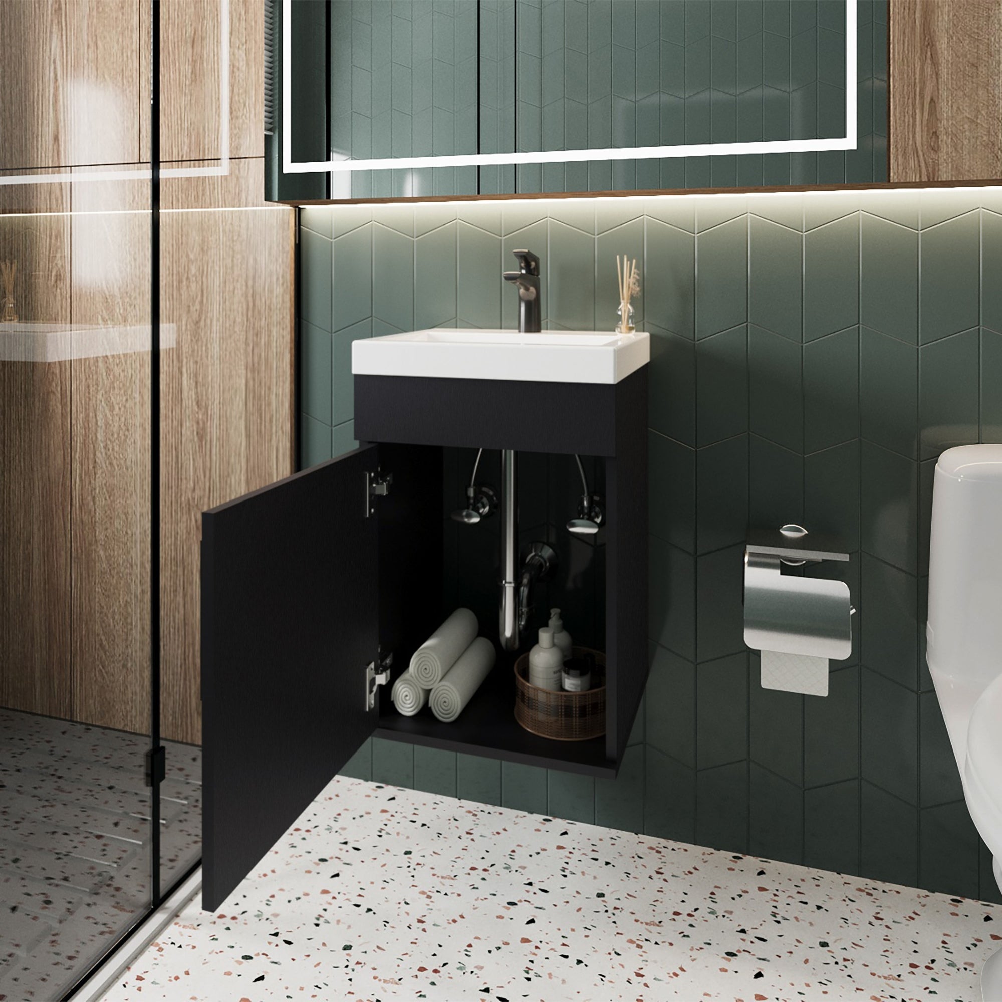 VANITORIO FLOTANTE 1 PUERTA OXFORD 54,1X39,6X32,5 CM - 6