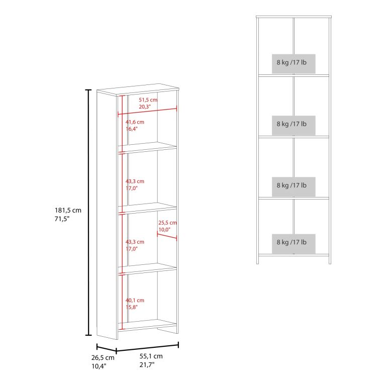 BIBLIOTECA 2 PUERTAS OFFICE CARTAGENA 181,5X55,1X26,5 CM - 6