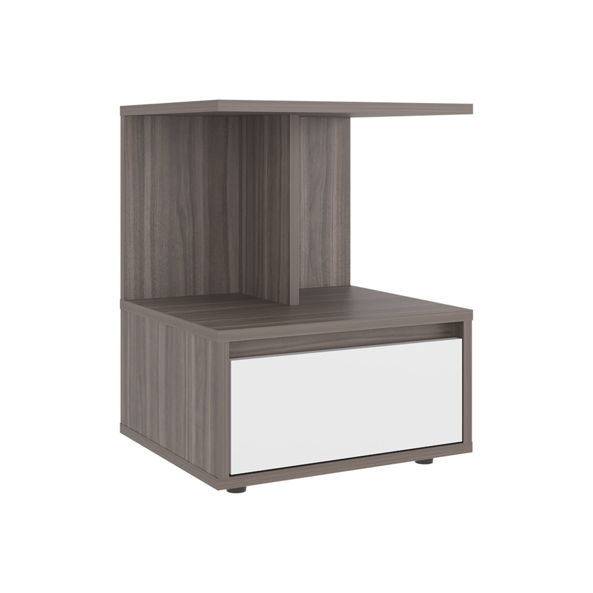 VELADOR 1 CAJON MIKI AVELLANA Y BLANCO 51,6X40,0X35,0 CM - 1