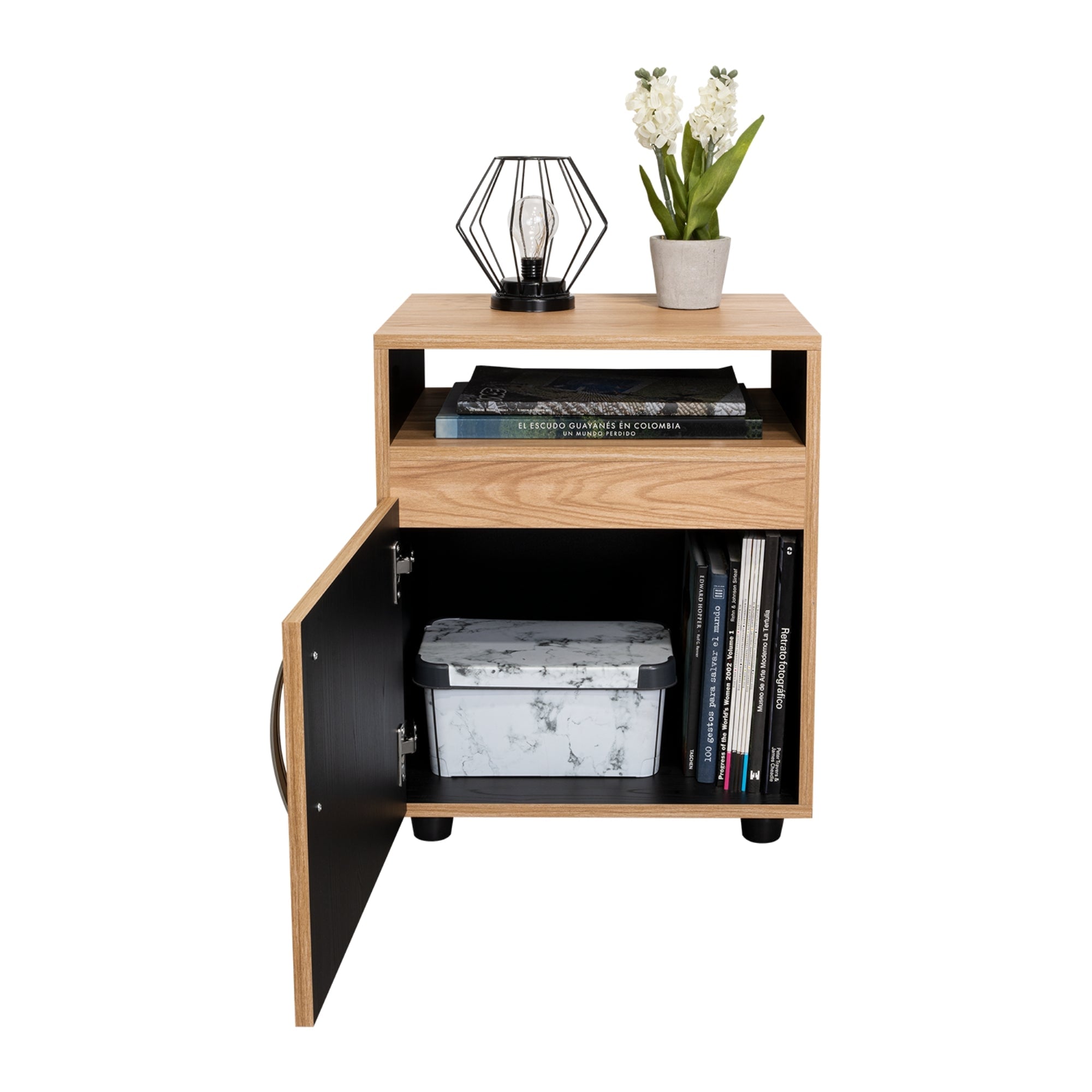 VELADOR 1 PUERTA BARILO FRESNO Y WENGUE 55,0X45,0X40,3 CM - 4