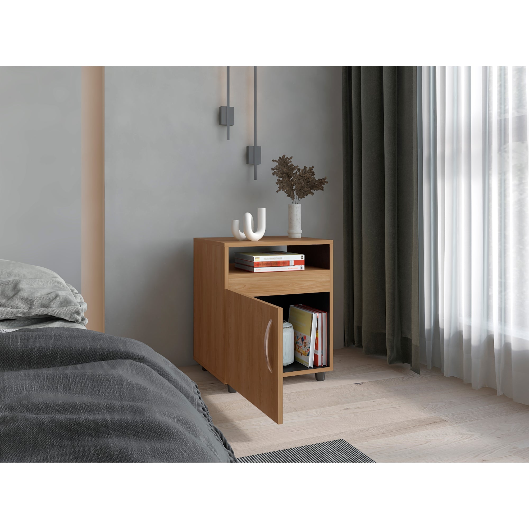 VELADOR 1 PUERTA BARILO FRESNO Y WENGUE 55,0X45,0X40,3 CM - 6