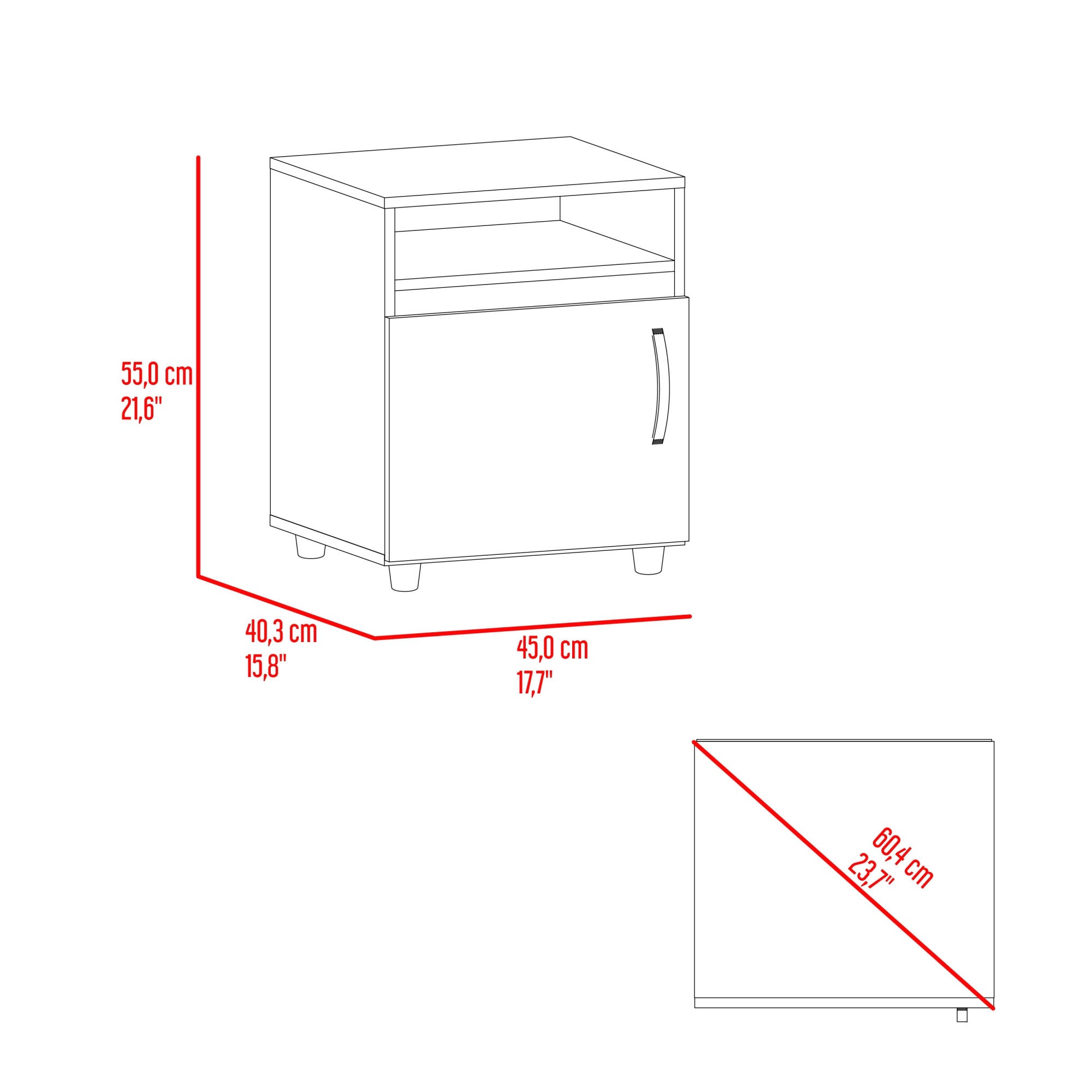 VELADOR 1 PUERTA BARILO FRESNO Y WENGUE 55,0X45,0X40,3 CM - 7