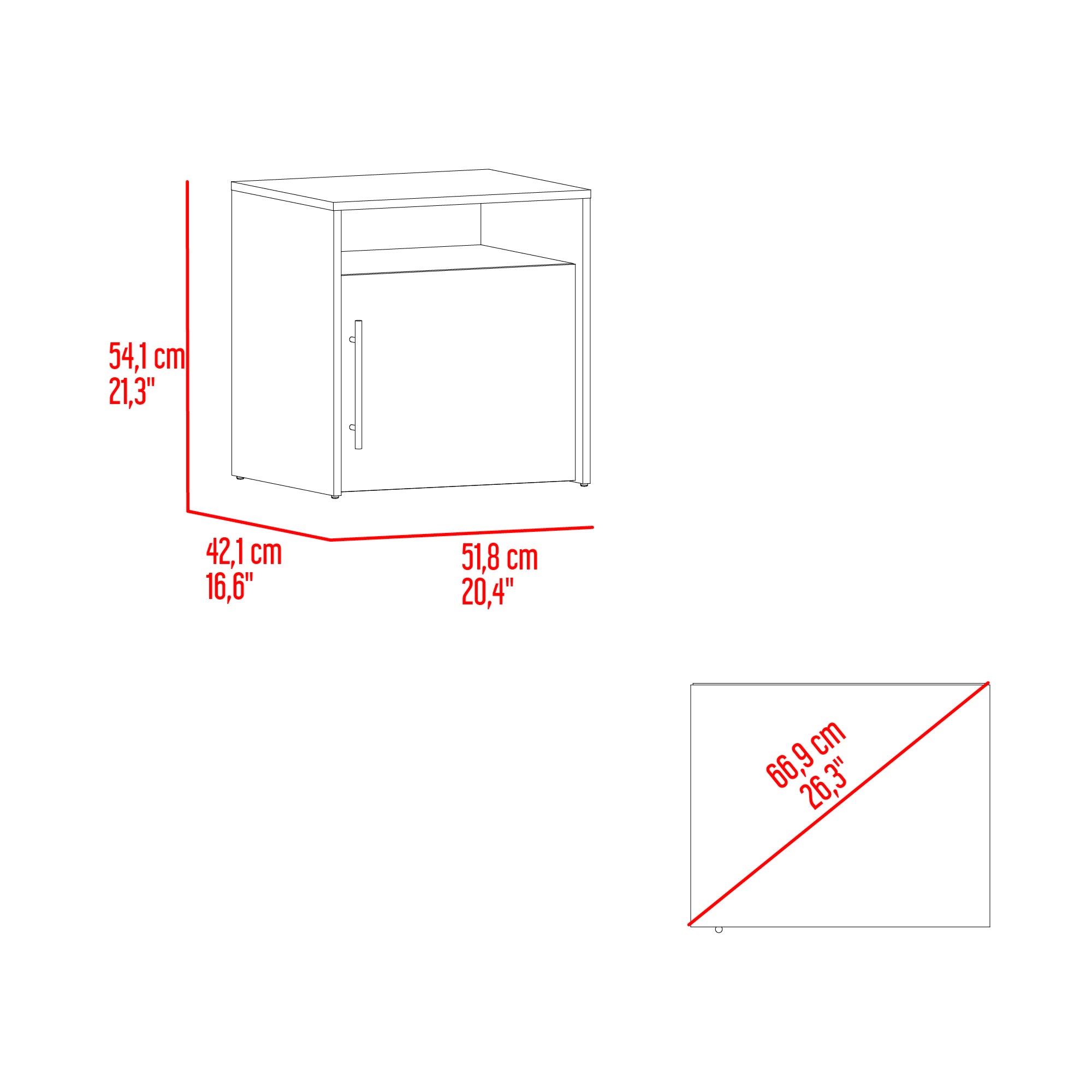 VELADOR 1 PUERTA BIGAF MILAN Y WENGUE 54,1X51,8X42,1 CM - 6