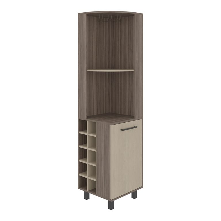 BAR ESQUINERO 1 PUERTA KAIA 10 BOTELLEROS Y PORTACOPAS AVELLANA Y CARTAGENA 180,0X45,0X45,0 CM - 6