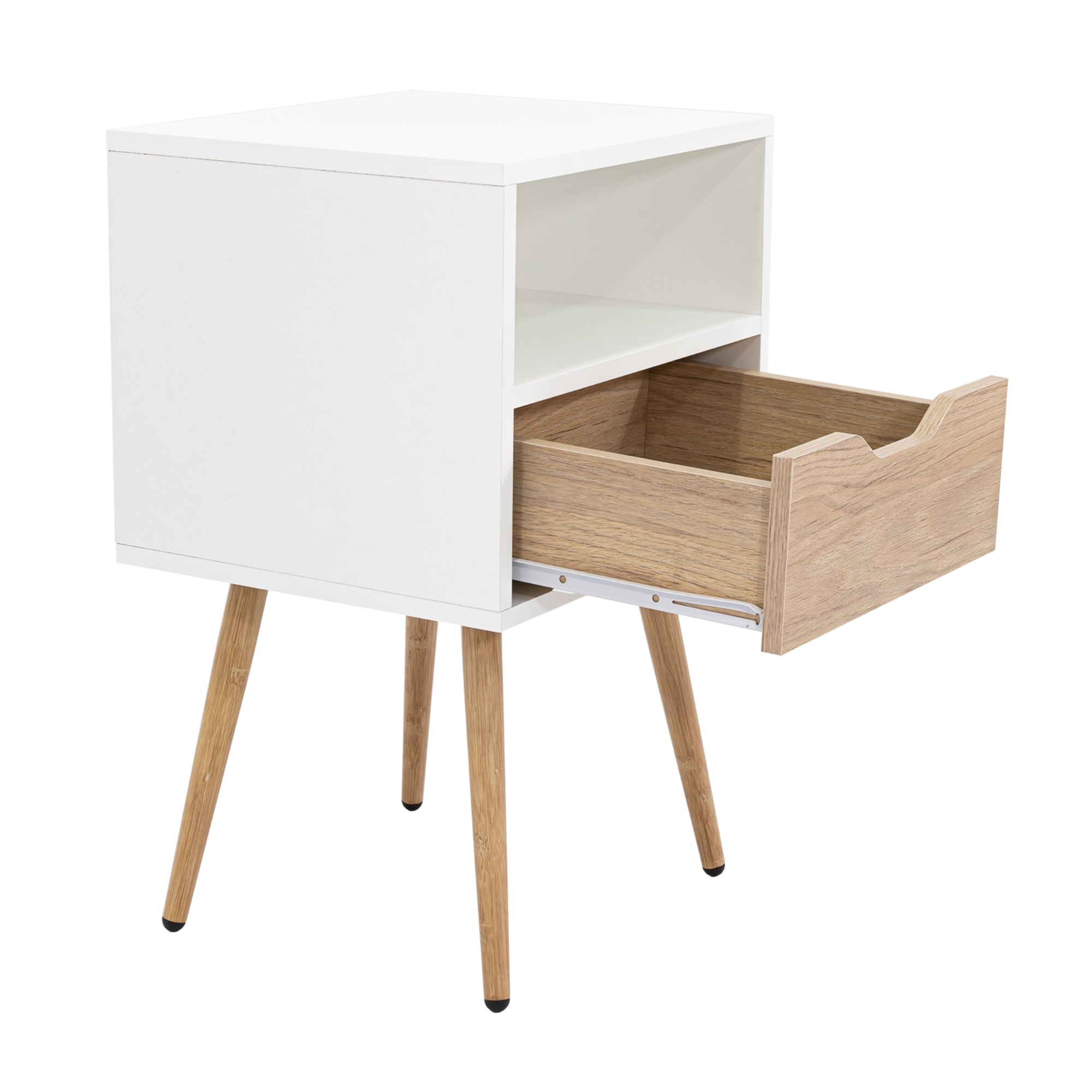 VELADOR 1 CAJÓN OTOM BLANCO Y ROVERE 63,0X40,0X35,0 CM - 1