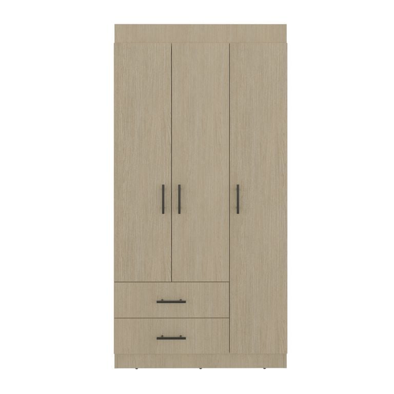 ROPERO 3 PUERTAS 2 CAJONES HOUSTON CARTAGENA Y WENGUE 180,0X90,0X47,3 CM - 3