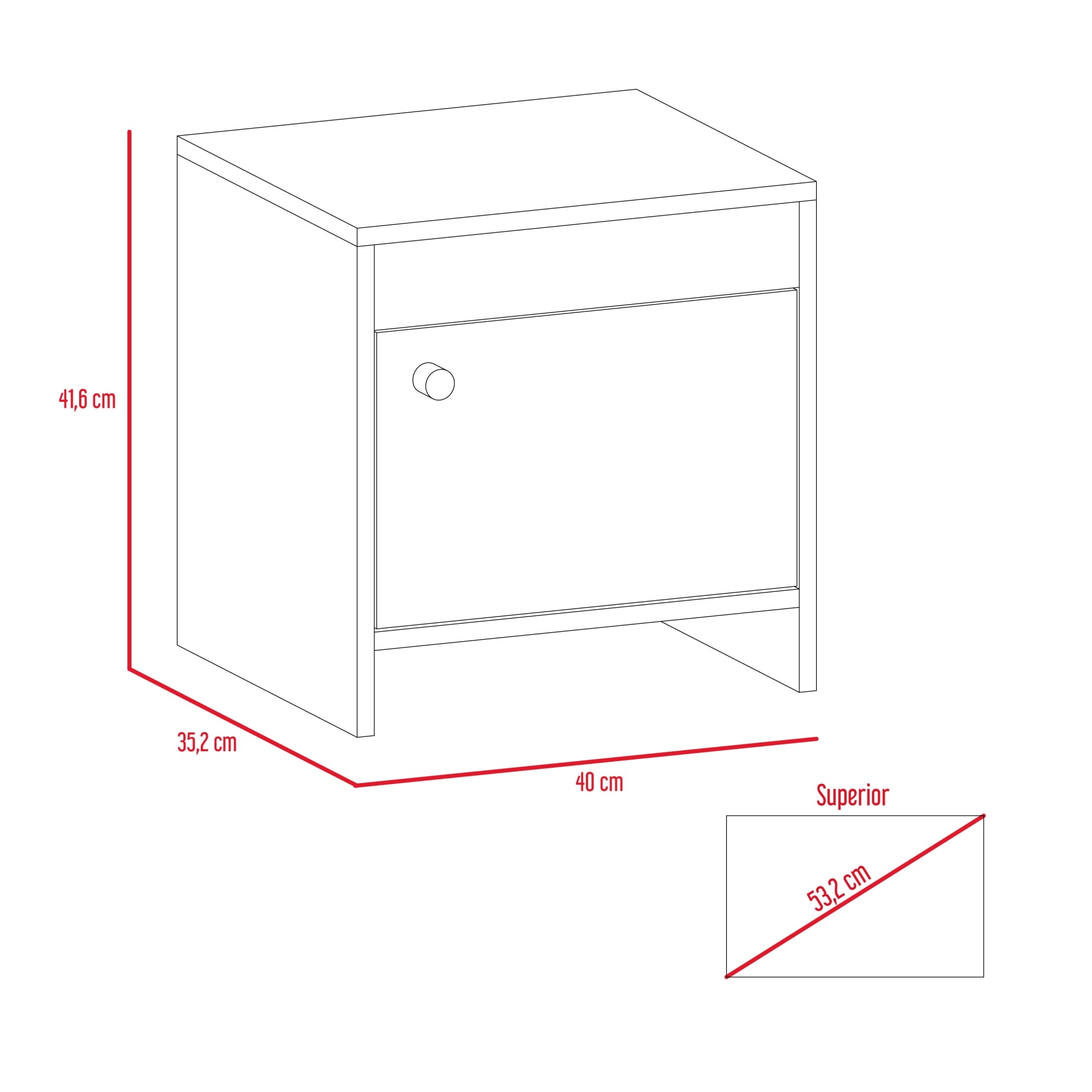 VELADOR 1 PUERTA COLORE MILAN Y BLANCO 41,6X40,0X35,2 CM - 7