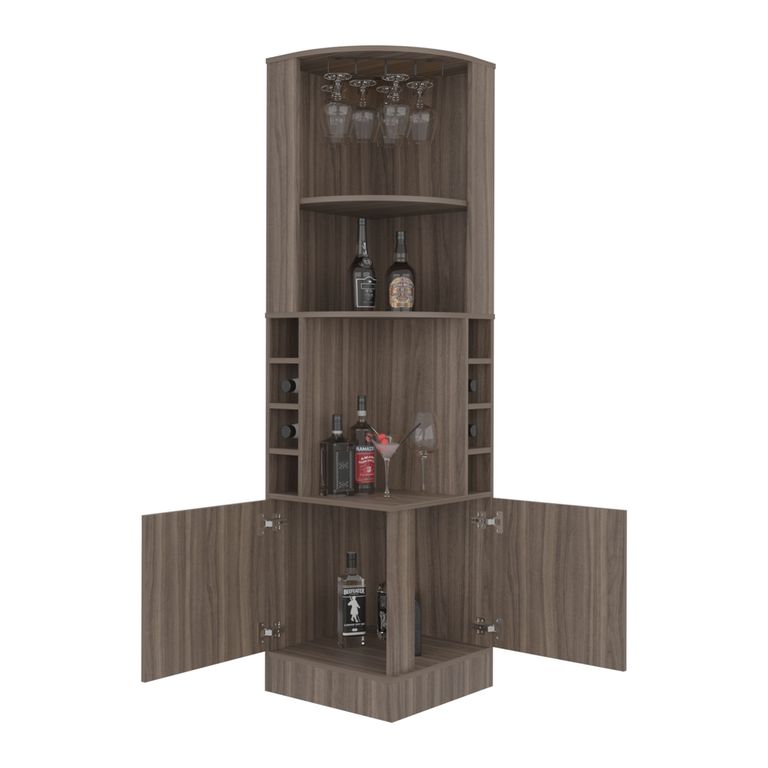 BAR ESQUINERO 2 PUERTAS 8 BOTELLEROS Y PORTACOPAS SYRAH 180,6X46,9X46,9 CM - 3