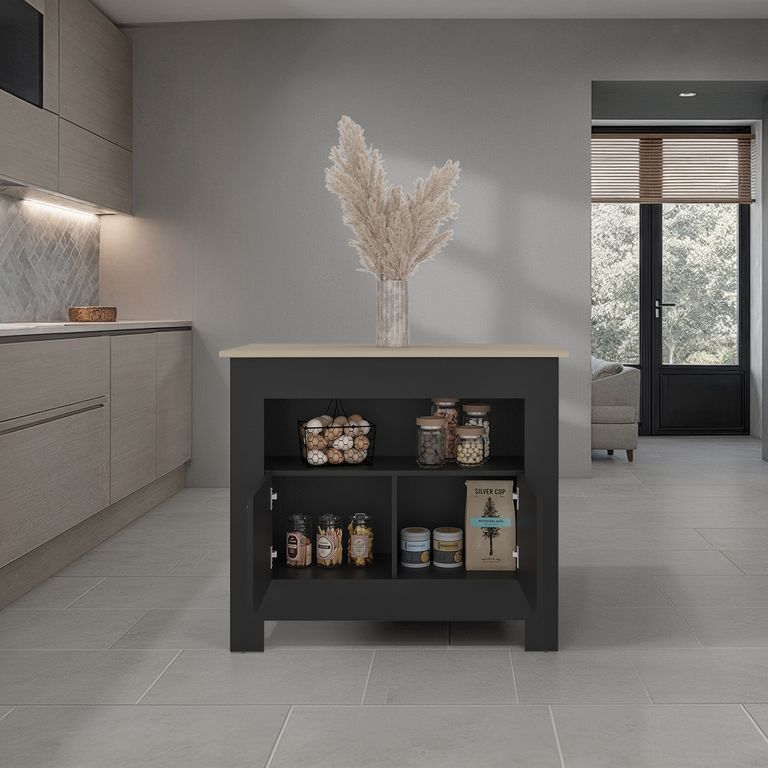 ISLA DE COCINA 2 PUERTAS ARLET WENGUE Y CARTAGENA 89,9X103,0X70,0 CM - 2