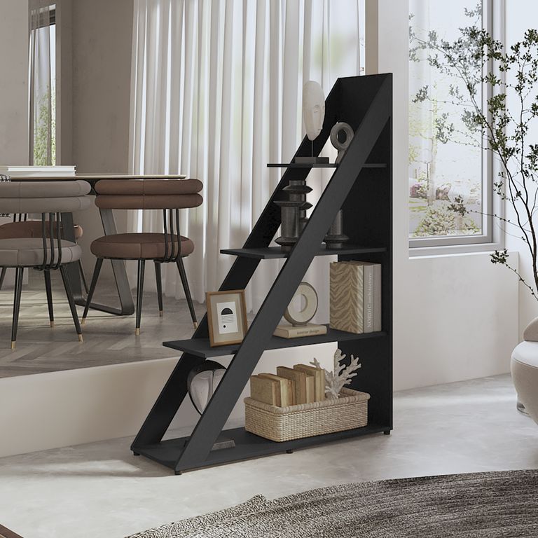 BIBLIOTECA DIAGONAL LORAIN 3 REPISAS WENGUE 150,0X105,0X34,9 CM - 1