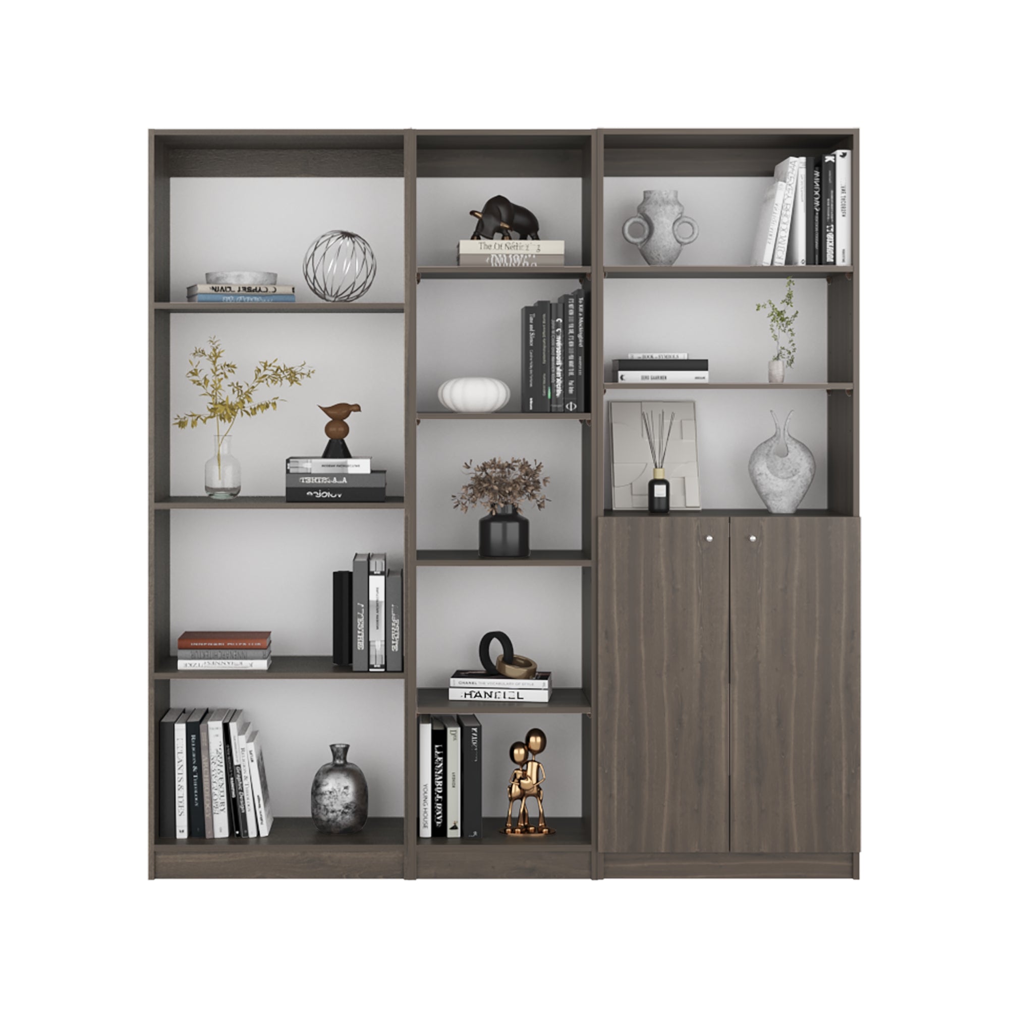 COMBO ESTANTES 14 NIVELES 2 PUERTAS 45CM HOME MILAN Y BLANCO - 2