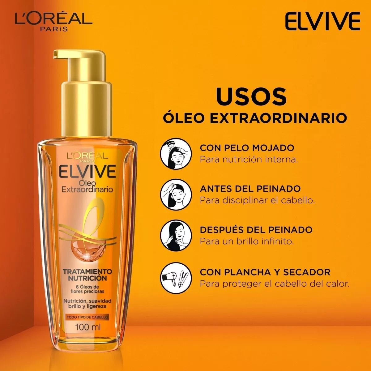 ACEITE PARA EL CABELLO L'OREAL EXTRAORDINARY OIL 100 ML DE ELVIVE - 2