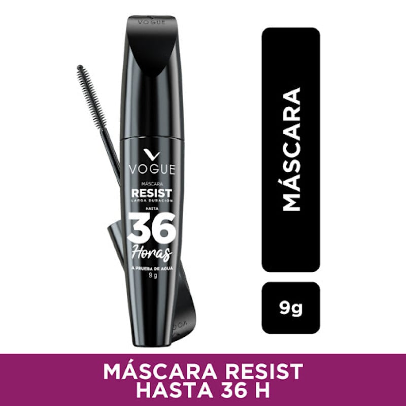 MÁSCARA DE PESTAÑAS RESIST 36 HRS A PRUEBA DE AGUA VOGUE - 1