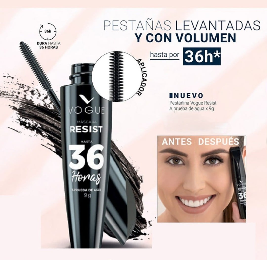 MÁSCARA DE PESTAÑAS RESIST 36 HRS A PRUEBA DE AGUA VOGUE - 3