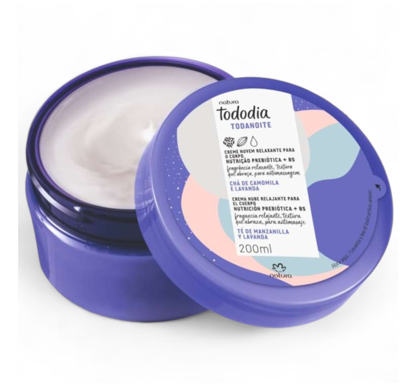 CREMA RELAJANTE NUBE TÉ DE MANZANILLA Y LAVANDA 200 ML NATURA TODODIA - 1