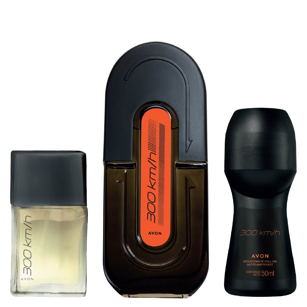 PERFUME DE HOMBRE 300 KM/H CON MINI Y DEO ROLL ON AVON - 1