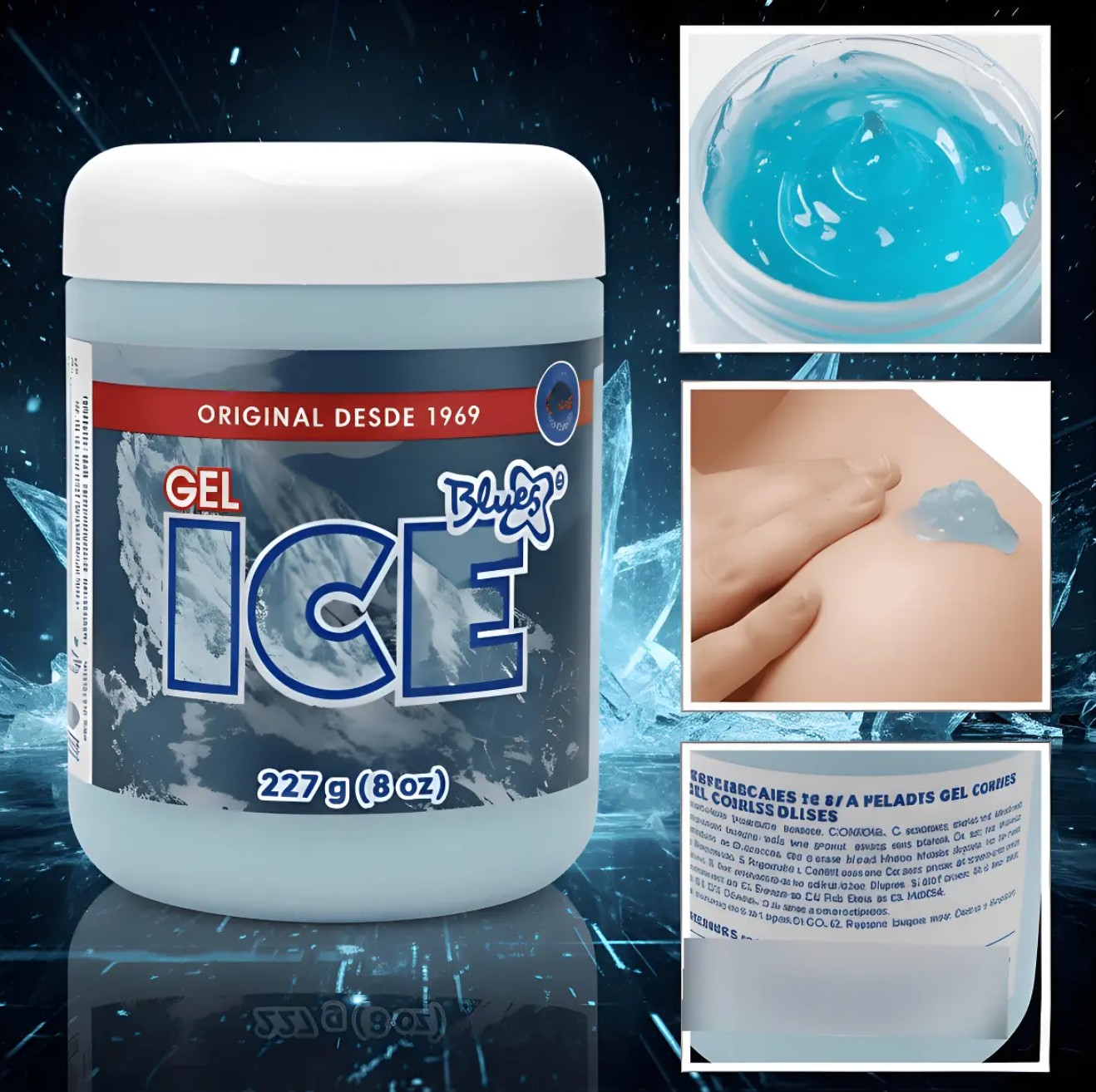 GEL CORPORAL ICE BLUES 227 G REFRESCANTE Y RELAJANTE - 6