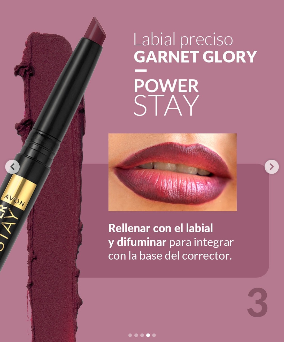 POWER STAY LABIAL MATE PRECISO 10H TONO GARNET GLORY- AVON - 4