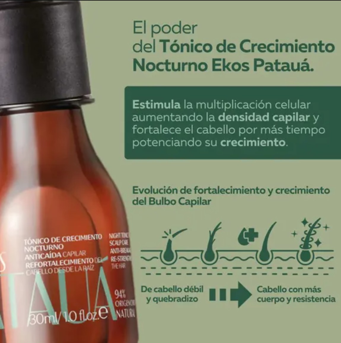 TÓNICO CAPILAR ANTICAÍDA DE CABELLO PATAUÁ EKOS 30 ML TODODIA - 3