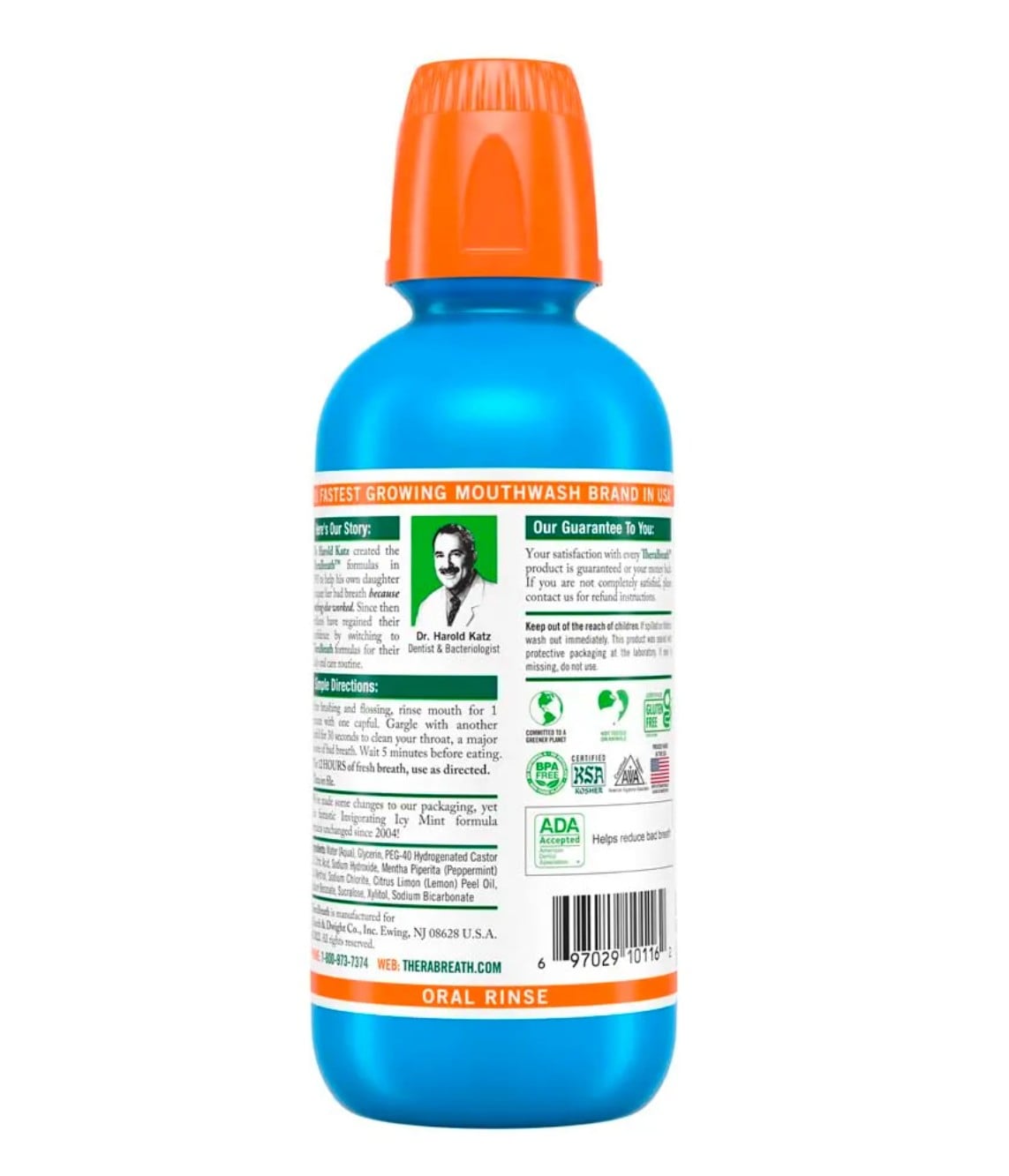 ENJUAGUE BUCAL SIN ALCOHOL 473 ML 12H THERABREATH MENTA FRESCA - 2