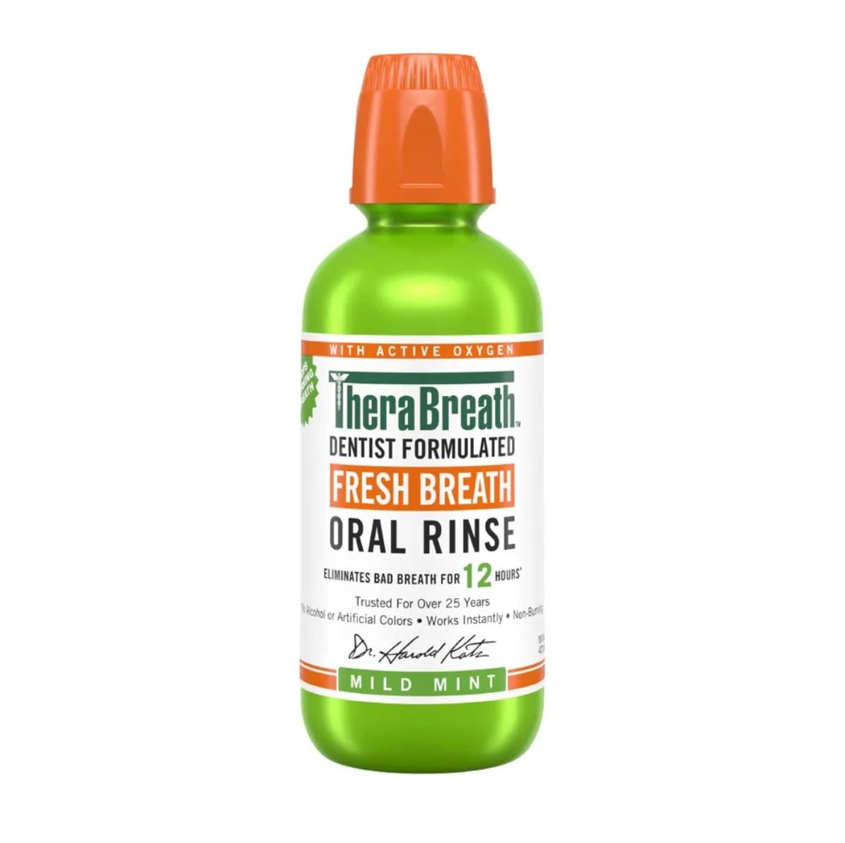 ENJUAGUE BUCAL THERABREATH SIN ALCOHOL 473 ML 12H WILD MINT - 1