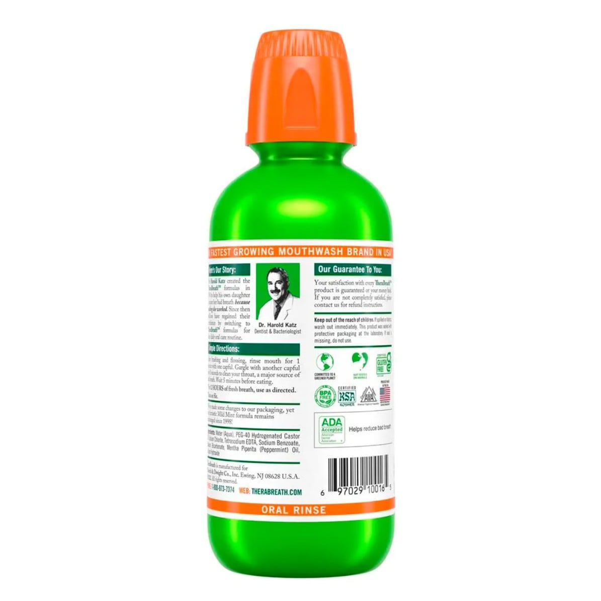 ENJUAGUE BUCAL THERABREATH SIN ALCOHOL 473 ML 12H WILD MINT - 2