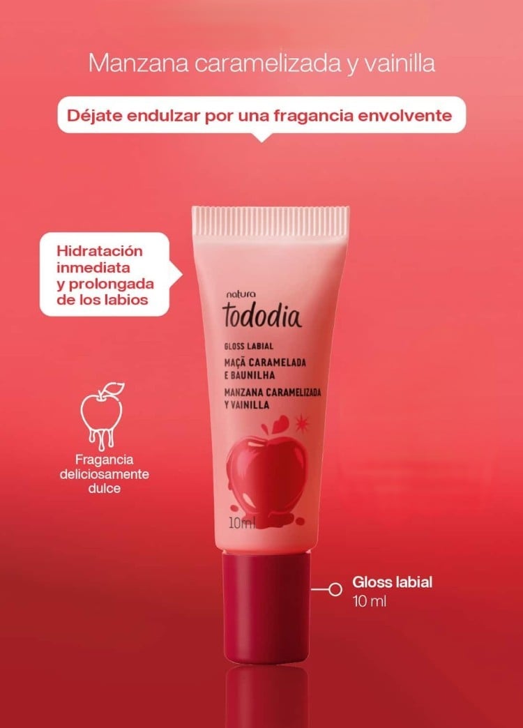 LABIAL GLOSS TODODIA MANZANA CARAMELIZADA Y VAINILLA DE NATURA - 2