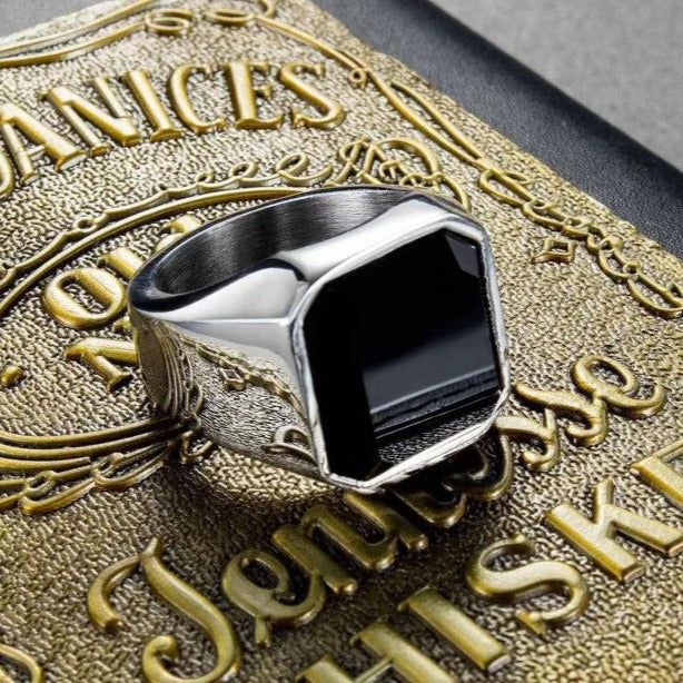 ANILLO CLASSY BLACK PLATA | RIN-07 - 2