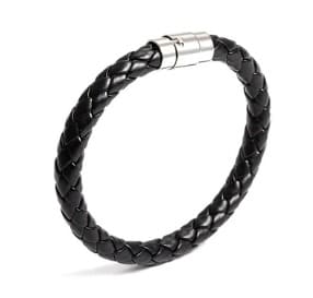 PULSERA CLOCK CUERO BRAZALETE ALPHA TRENZADA HOMBRE | BRA-25 - 1