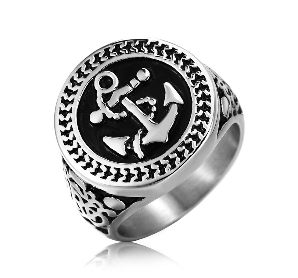 ANILLO ANCLA PLATEADO| RIN-58 - 1