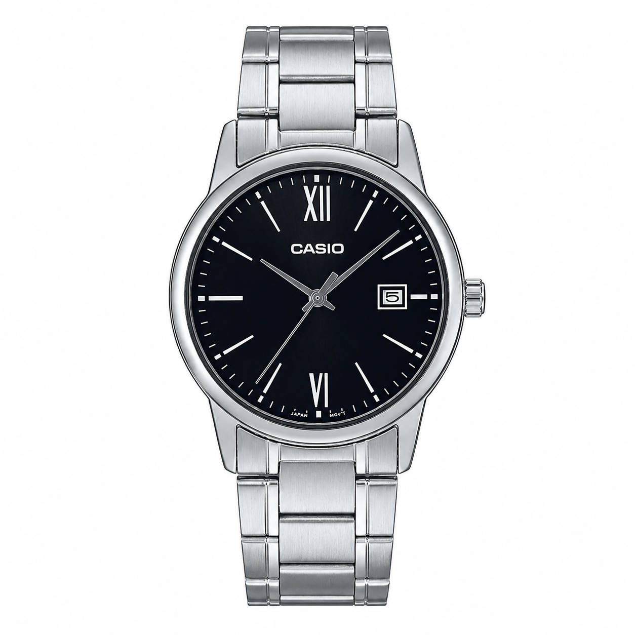 RELOJ CASIO MTP-V002D PLATEADO CON NEGRO| CAS-84 - 1