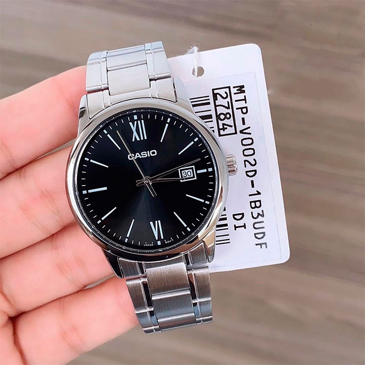 RELOJ CASIO MTP-V002D PLATEADO CON NEGRO| CAS-84 - 2