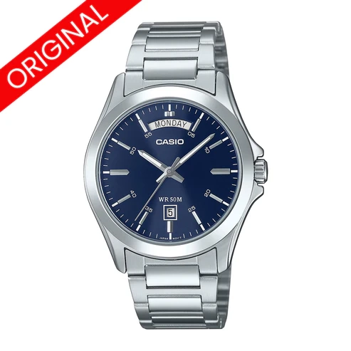 RELOJES CASIO ORIGINAL MTP-1370D PLATEADO
 | CAS-76 - 1