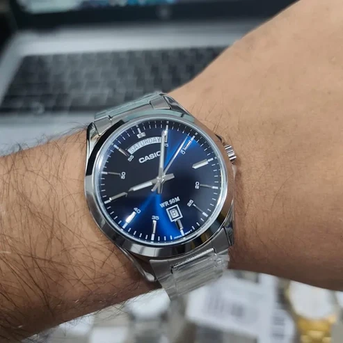 RELOJES CASIO ORIGINAL MTP-1370D PLATEADO
 | CAS-76 - 2