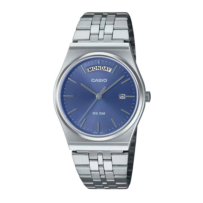 RELOJES CASIO MTP-B146D PLATEADO CON AZUL| CAS-61 - 1