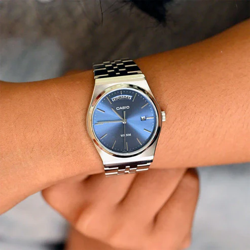 RELOJES CASIO MTP-B146D PLATEADO CON AZUL| CAS-61 - 2