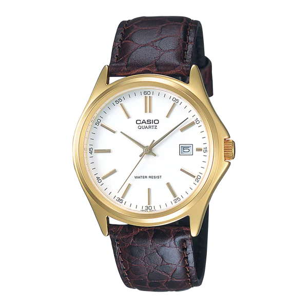 MTP-1183 | RELOJ CASIO HOMBRE DE CUERO DORADO | CAS-110 - 1