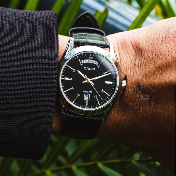 MTP-1370 | RELOJ CASIO PARA HOMBRE DE CUERO NEGRO | CAS-124 - 3