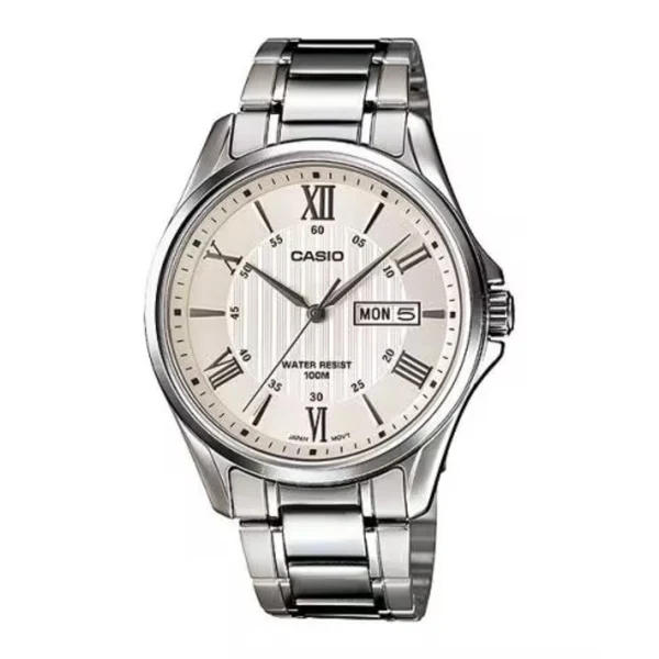 MTP-1384D | RELOJ CASIO DE HOMBRE DE ACERO PLATEADO | CAS-136 - 1