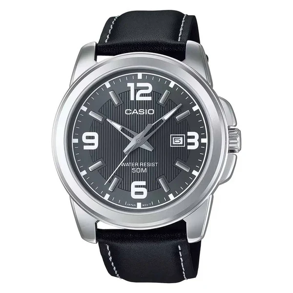 MTP-1314 | RELOJ CASIO PARA HOMBRE DE CUERO NEGRO | CAS-254 - 1