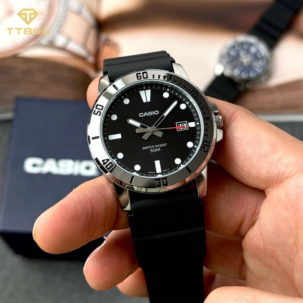MTP-VD01 | RELOJ CASIO PARA HOMBRE DE RESINA NEGRO | CAS-261 - 2