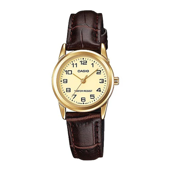 LTP-V001 | RELOJ CASIO PARA MUJERDE CUERO DORADO | CAS-38 - 1