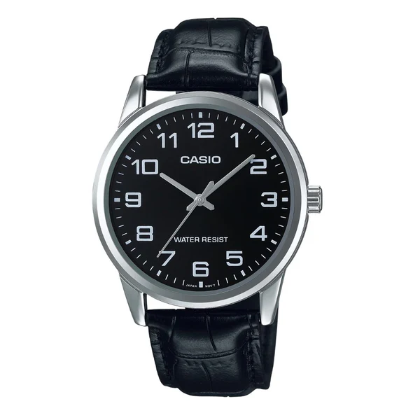MTP-V001L-1B RELOJES CASIO PARA HOMBRE CUERO NEGRO | CAS-229 - 1