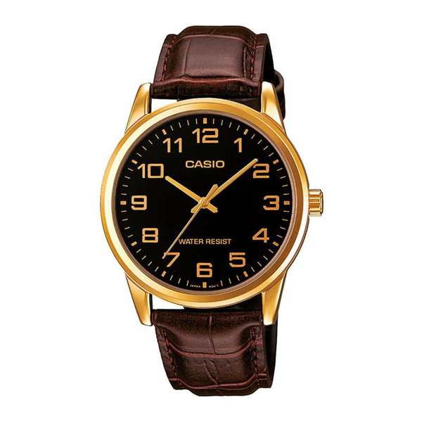 MTP-V001 RELOJES CASIO PARA HOMBRE CUERO MARRON |CAS-3 - 1