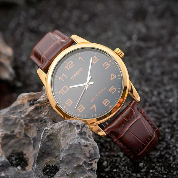 MTP-V001 RELOJES CASIO PARA HOMBRE CUERO MARRON |CAS-3 - 3