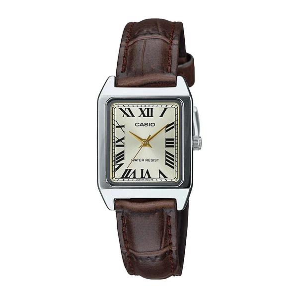 LTP-V007 | RELOJ CASIO PARA MUJER DE CUERO PLATEADO/MARRÓN | CAS-42 - 1