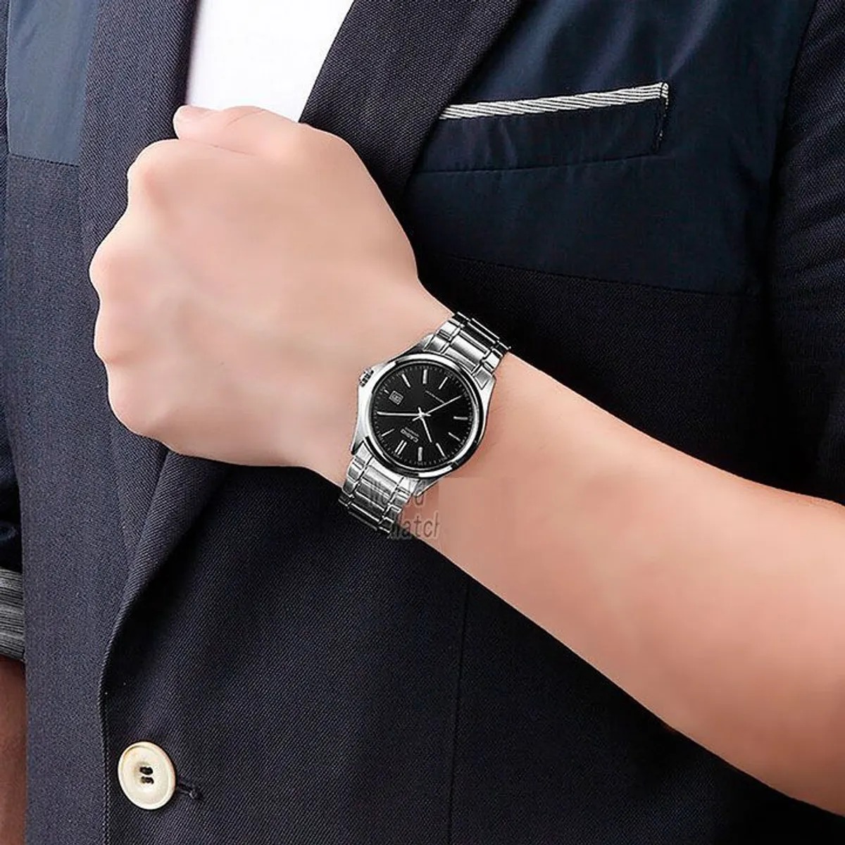 MTP-1183 | RELOJ CASIO PARA HOMBREDE ACERO NEGRO/AZUL | CAS-221 - 2